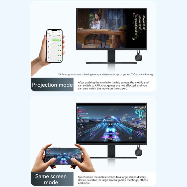 G126 Ultra HD Wireless Display Adapter Same Screen Device(Black)