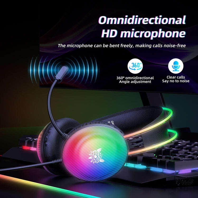 ONIKUMA X29 Head-mounted RGB Light Wired Gaming Headset, Cable Length: 2.2m(Black)