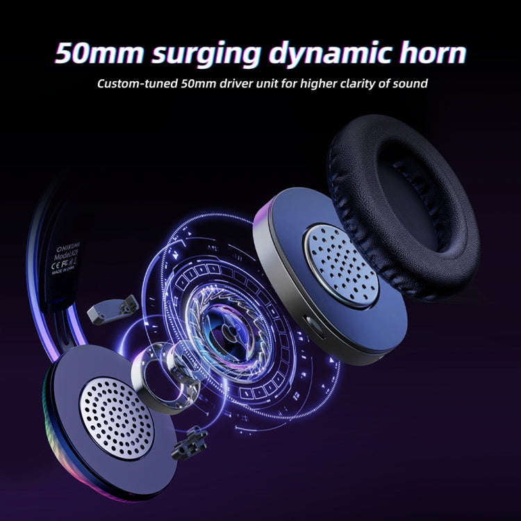 ONIKUMA X29 Head-mounted RGB Light Wired Gaming Headset, Cable Length: 2.2m(Black)