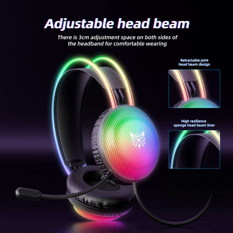 ONIKUMA X29 Head-mounted RGB Light Wired Gaming Headset, Cable Length: 2.2m(Black)