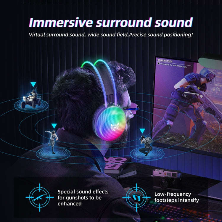 ONIKUMA X29 Head-mounted RGB Light Wired Gaming Headset, Cable Length: 2.2m(Black)