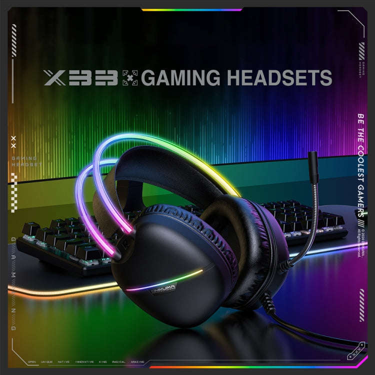 ONIKUMA X33 Head-mounted RGB Light E-Sports Gaming Headset, Cable Length: 2m(Black)
