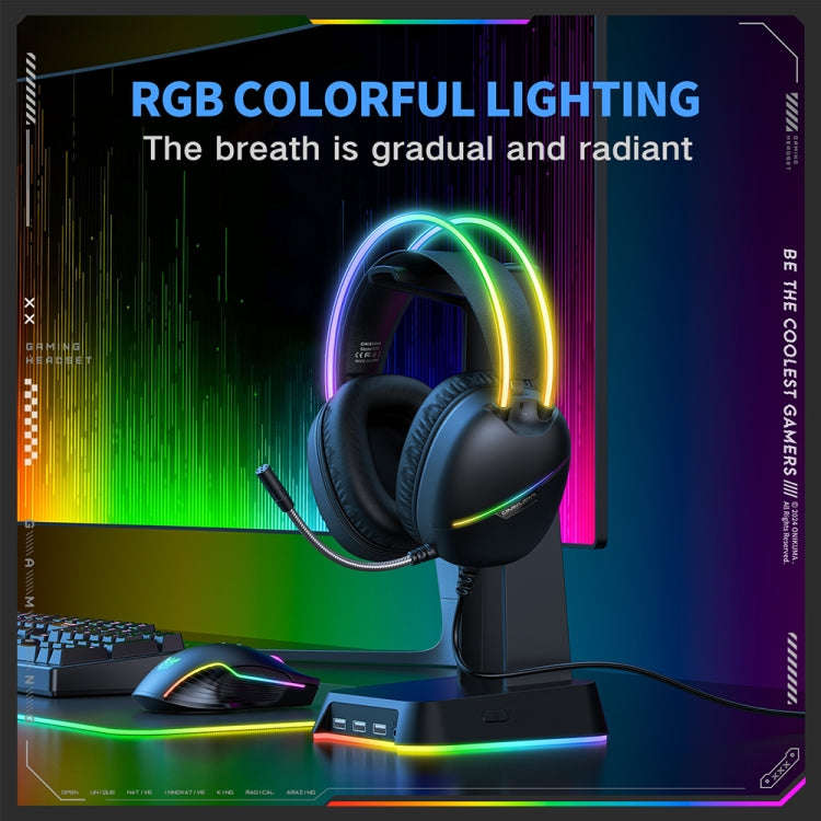 ONIKUMA X33 Head-mounted RGB Light E-Sports Gaming Headset, Cable Length: 2m(Black)