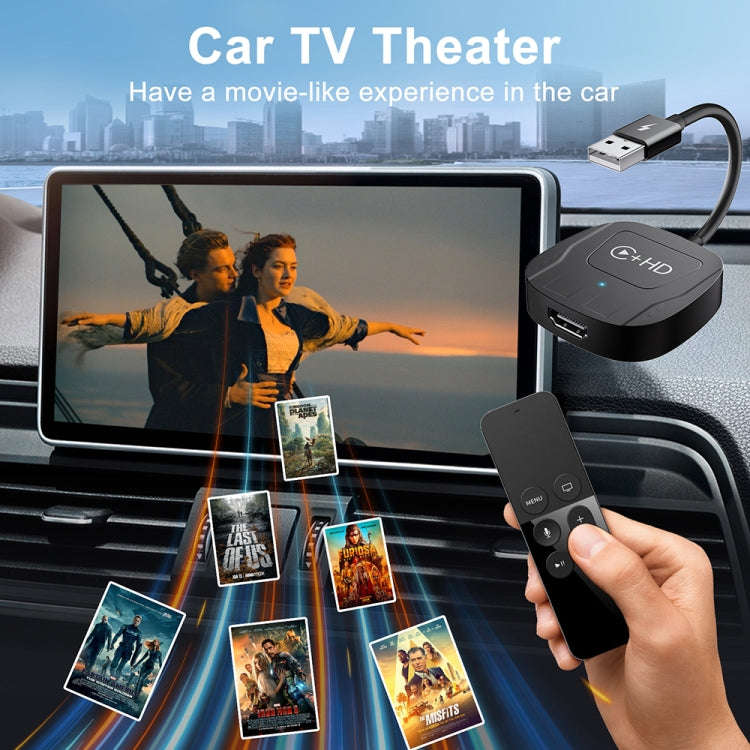 USB and HDMI Wired to Wireless CarPlay Auto Adapter, Specification:Square(White)