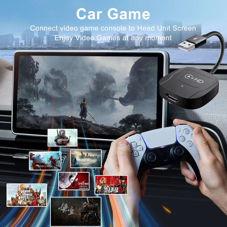 USB and HDMI Wired to Wireless CarPlay Auto Adapter, Specification:Square(White)