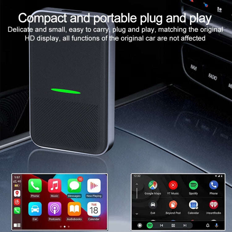 CarPlay and Android Auto Wireless Car Connectivity Box, Specification: Square(Black)