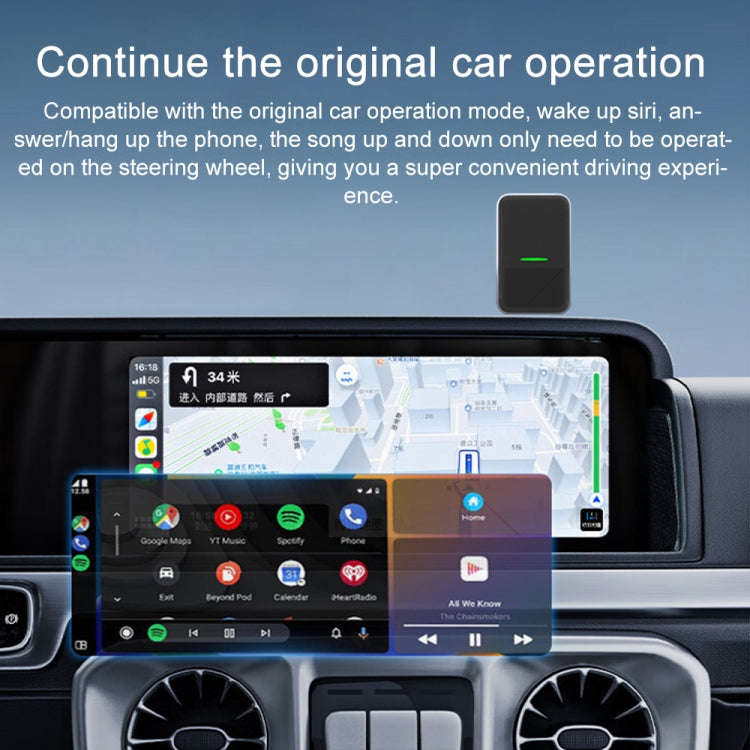 CarPlay and Android Auto Wireless Car Connectivity Box, Specification: Square(Black)