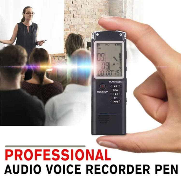 T60 Smart HD Noise Cancelling Voice Recorder MP3 Player, Memory:8GB(Black)