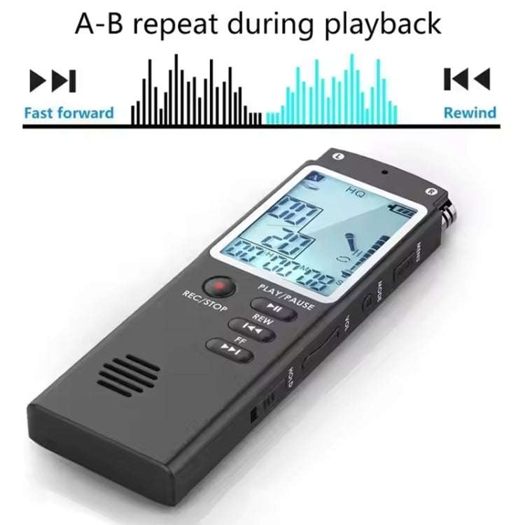 T60 Smart HD Noise Cancelling Voice Recorder MP3 Player, Memory:8GB(Black)