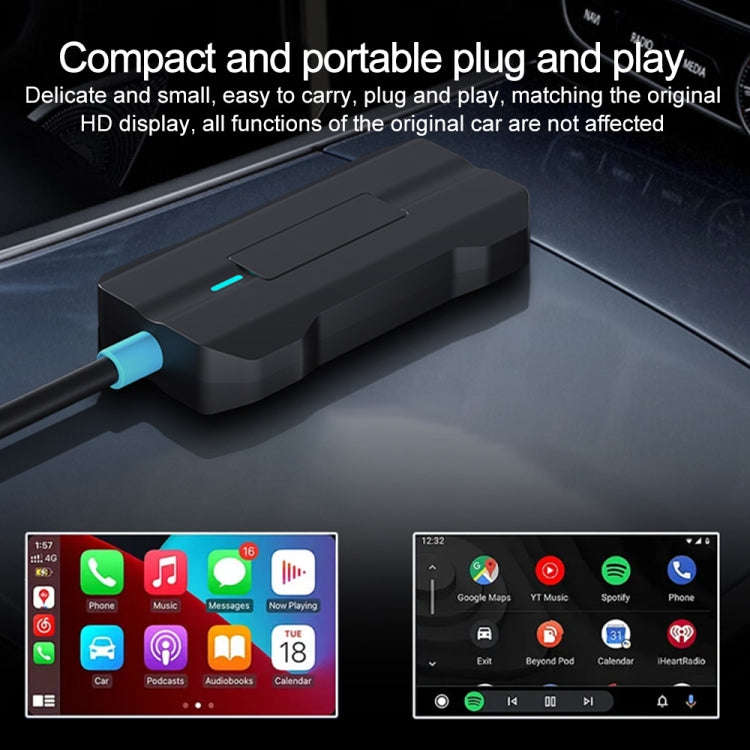 CarPlay and Android Auto Dual Interface Wireless Car Connectivity Box, Length:20cm(Black)