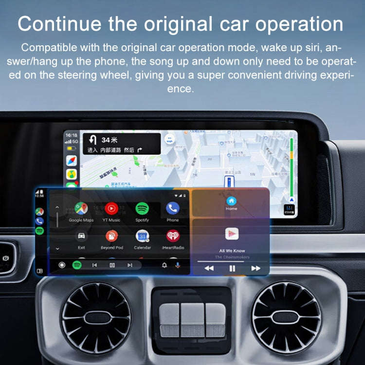 CarPlay and Android Auto Dual Interface Wireless Car Connectivity Box, Length:20cm(Black)