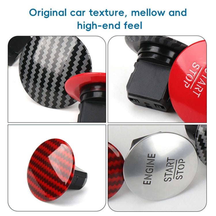 Car Keyless One-key Start Button Switch 2215450714 for Mercedes-Benz W164 / W205(Carbon Fiber Red)