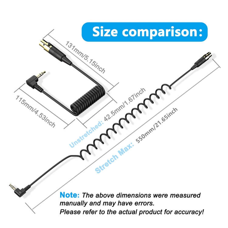 Mini 3 Pin XLR Female to 3.5mm TRS PC Camera Microphone Coiled Stereo Audio Adapter Cable, Length...
