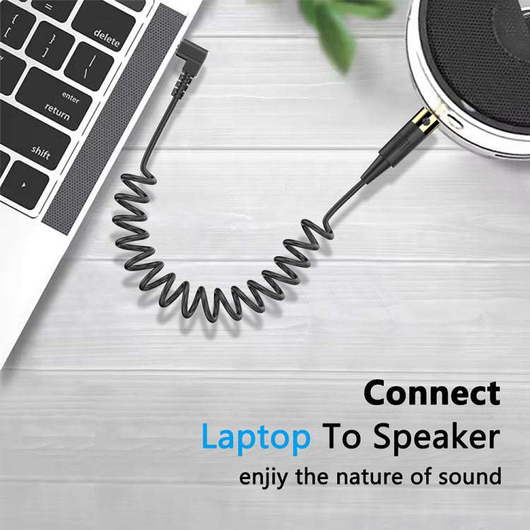 Mini 3 Pin XLR Female to 3.5mm TRS PC Camera Microphone Coiled Stereo Audio Adapter Cable, Length...