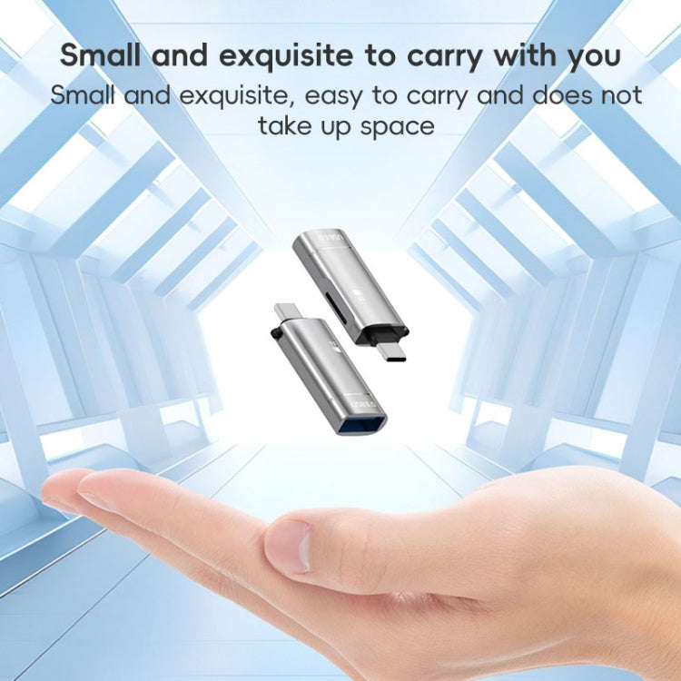 2 in 1 Type-C to USB and TF Card Reader Adapter(Grey)