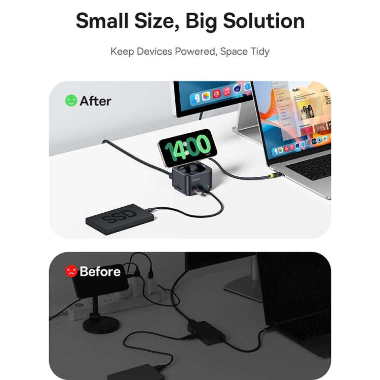 Baseus MagPro Series II 7 in 1 HUB Docking Station Magnetic Wireless Charger 15W(Black)