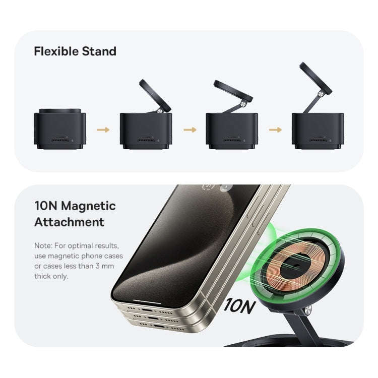 Baseus MagPro Series II 7 in 1 HUB Docking Station Magnetic Wireless Charger 15W(Black)