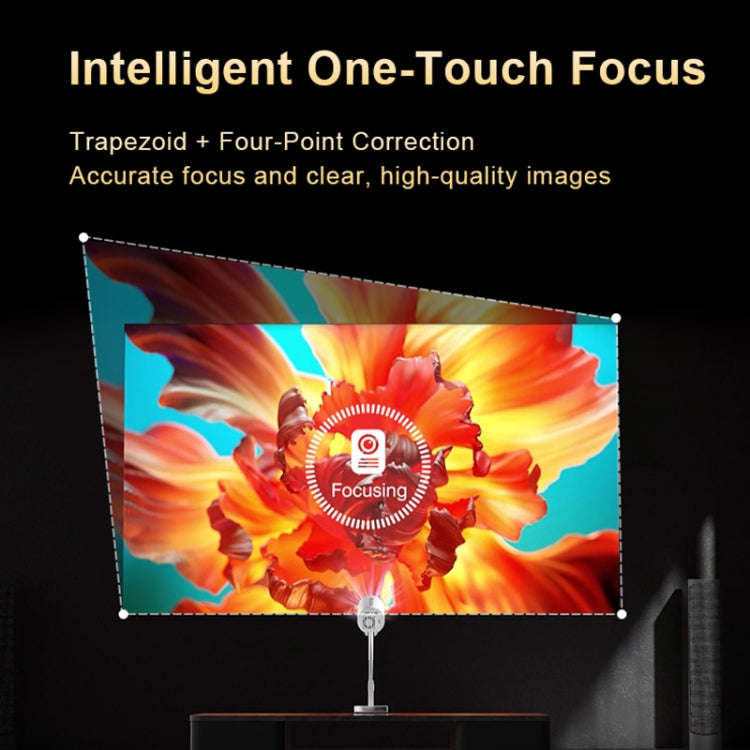 TS-3 1280x720P 260ANSI HiSilicon 352 Android 9.0 Telescopic Projector, US Plug(White)