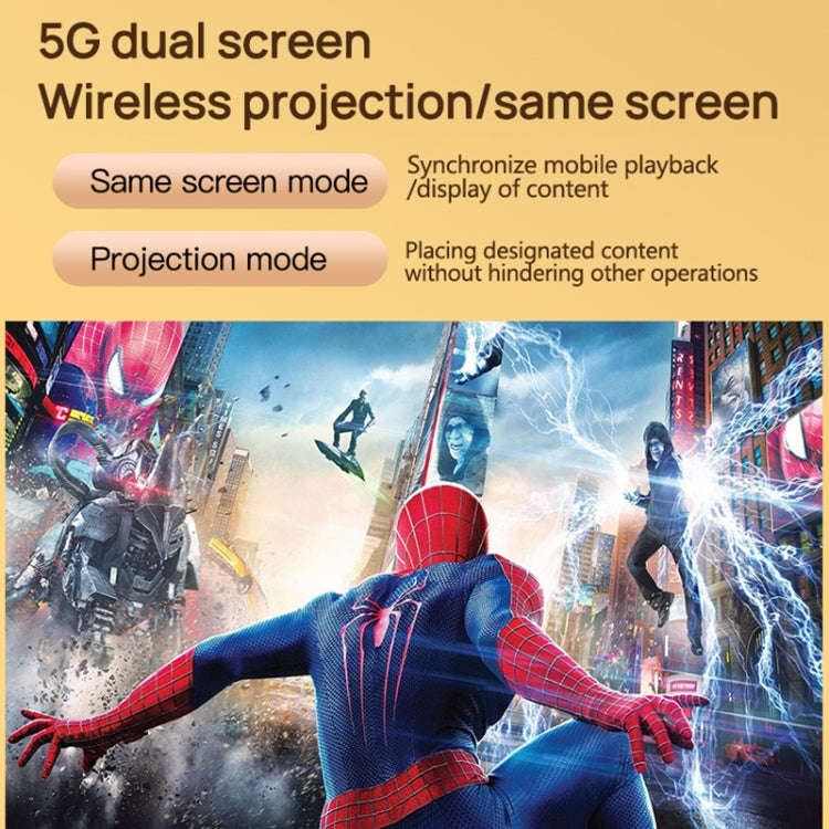 TZ-1 1080P 280ANSI HiSilicon 352 Android 9.0 Foldable PTZ Stand Projector, UK Plug(Grey)