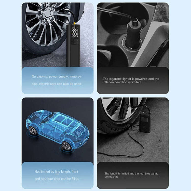 T7 Car Digital Display Portable Smart Electric Air Pump(Black)