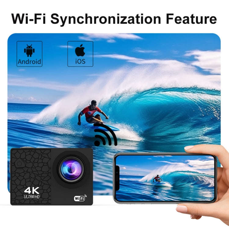 I5-360 2.0 inch IPS HD Screen Wide Angle 4K Action Camera, Specification:with Remote Control