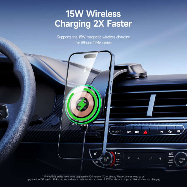 DUZZONA V5 Pro 15W Qi2 Car Magnetic Wireless Charger Phone Holder(Transparent)