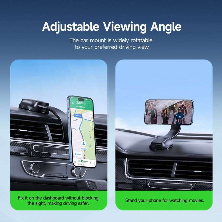 DUZZONA V5 Pro 15W Qi2 Car Magnetic Wireless Charger Phone Holder(Transparent)