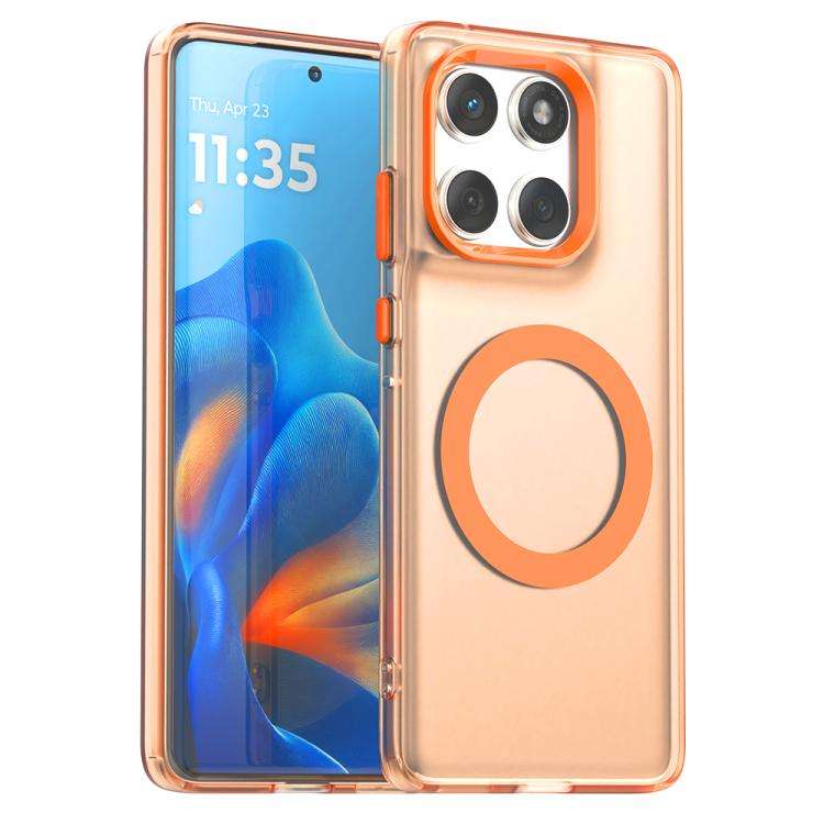 For Motorola Edge 60 Fusion Candy Magsafe PC Hybrid TPU Phone Case(Orange)