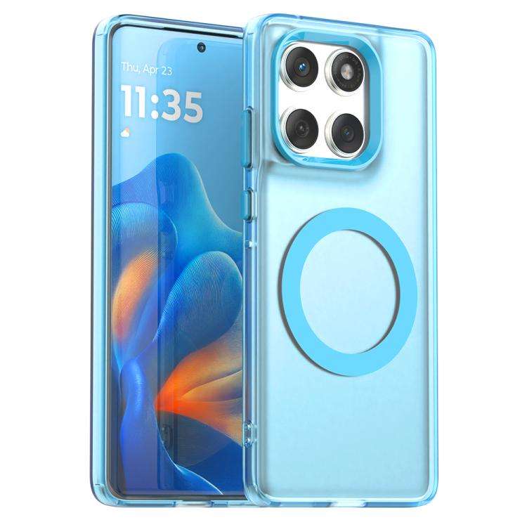 For Motorola Edge 60 Fusion Candy Magsafe PC Hybrid TPU Phone Case(Blue)