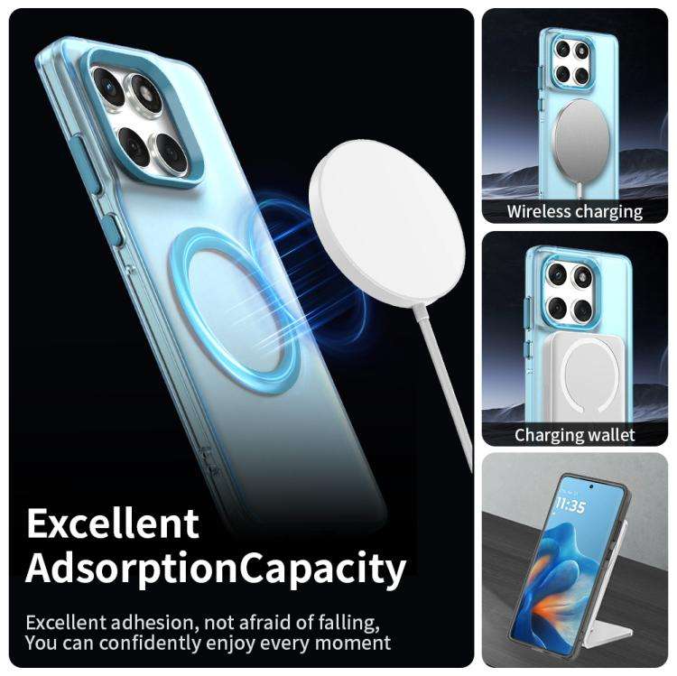 For Motorola Edge 60 Fusion Candy Magsafe PC Hybrid TPU Phone Case(Blue)