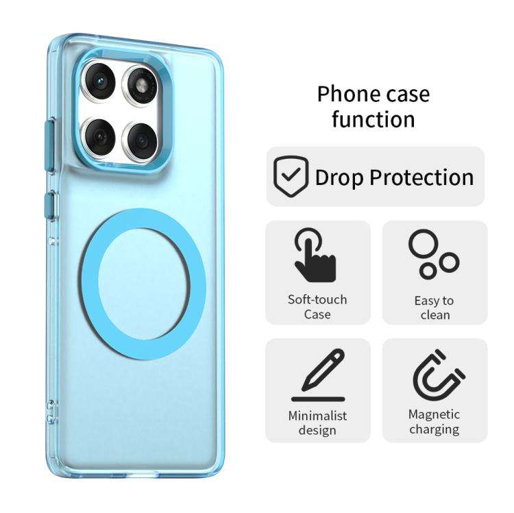 For Motorola Edge 60 Fusion Candy Magsafe PC Hybrid TPU Phone Case(Blue)