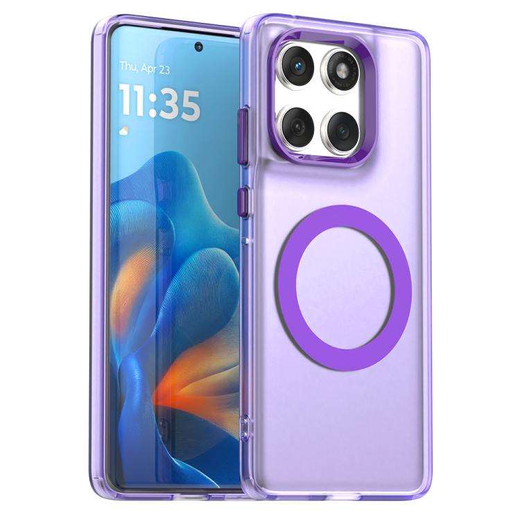 For Motorola Edge 60 Fusion Candy Magsafe PC Hybrid TPU Phone Case(Purple)