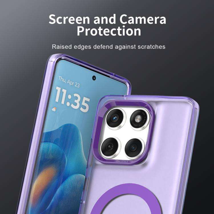 For Motorola Edge 60 Fusion Candy Magsafe PC Hybrid TPU Phone Case(Purple)