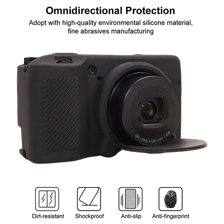 For Ricoh GR III Soft Silicone Protective Case(Black)