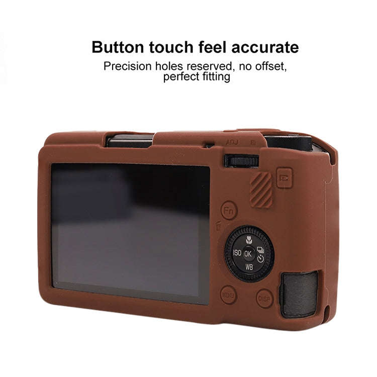 For Ricoh GR III Soft Silicone Protective Case(Coffee)