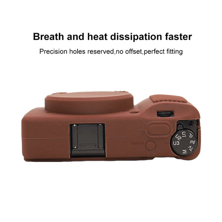 For Ricoh GR III Soft Silicone Protective Case(Coffee)
