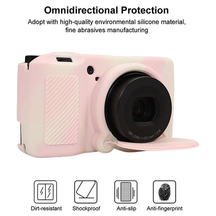 For Ricoh GR III Soft Silicone Protective Case(Mist Pink)