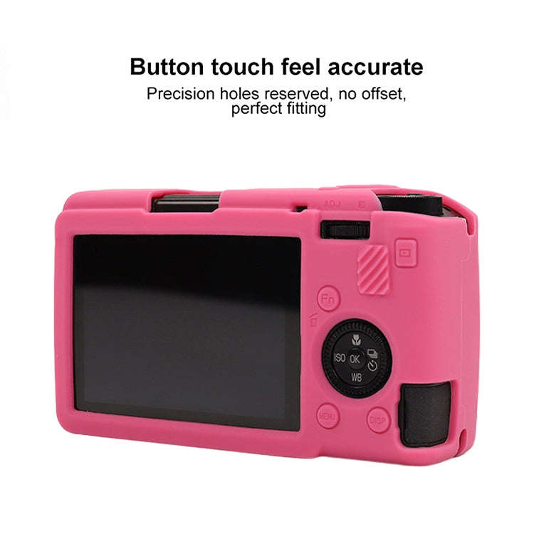 For Ricoh GR III Soft Silicone Protective Case(Rose Red)