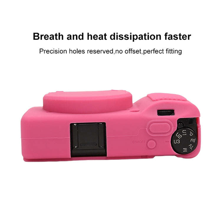 For Ricoh GR III Soft Silicone Protective Case(Rose Red)