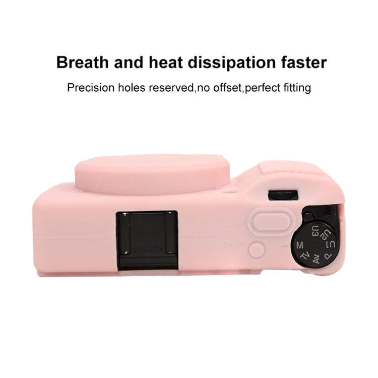 For Ricoh GR III Soft Silicone Protective Case(Sweet Smoke Pink)