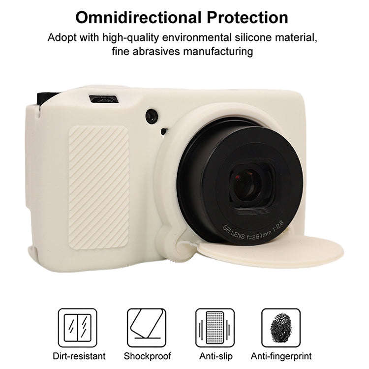 For Ricoh GR III Soft Silicone Protective Case(White)