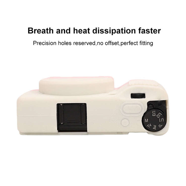 For Ricoh GR III Soft Silicone Protective Case(White Pink)