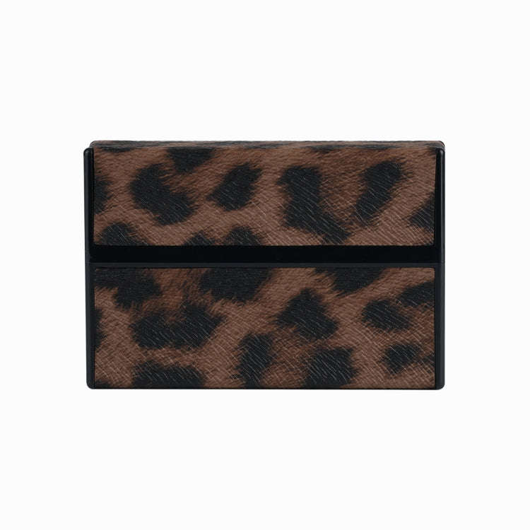 For IQOS Series Electronic Cigarette Grooved Leather PC Storage Box(Leopard Brown)