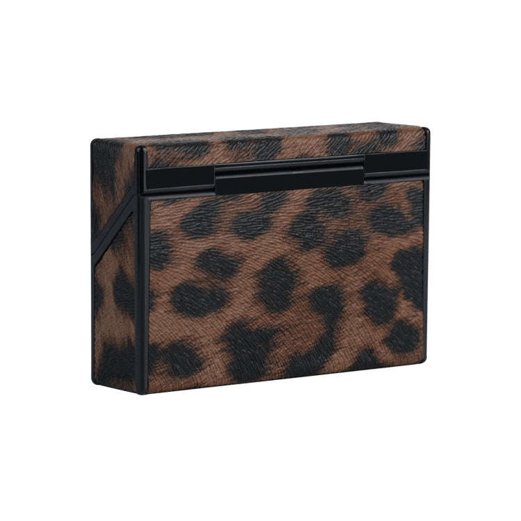 For IQOS Series Electronic Cigarette Grooved Leather PC Storage Box(Leopard Brown)