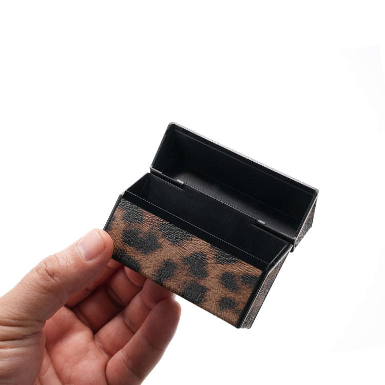 For IQOS Series Electronic Cigarette Grooved Leather PC Storage Box(Leopard Brown)