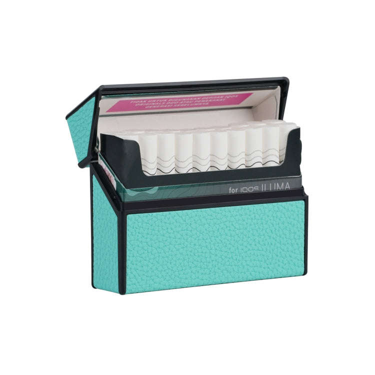 For IQOS Series Electronic Cigarette Grooved Leather PC Storage Box(Mint Green)