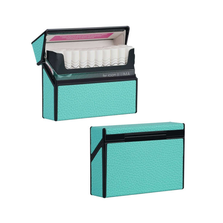 For IQOS Series Electronic Cigarette Grooved Leather PC Storage Box(Mint Green)