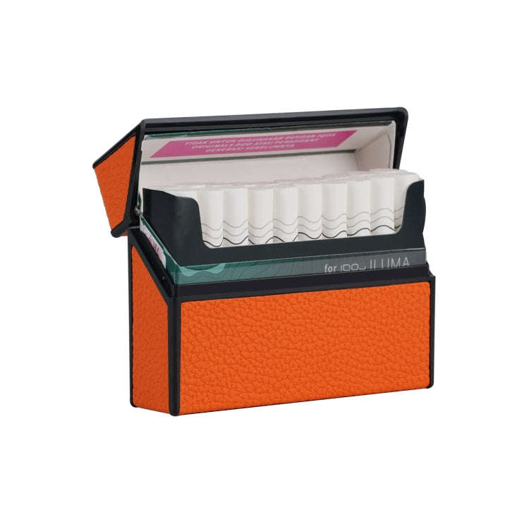 For IQOS Series Electronic Cigarette Grooved Leather PC Storage Box(Orange)