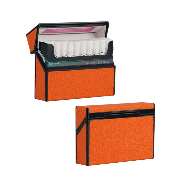 For IQOS Series Electronic Cigarette Grooved Leather PC Storage Box(Orange)