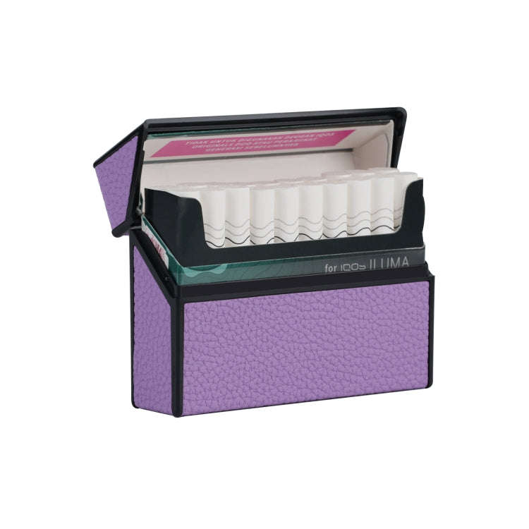For IQOS Series Electronic Cigarette Grooved Leather PC Storage Box(Purple)